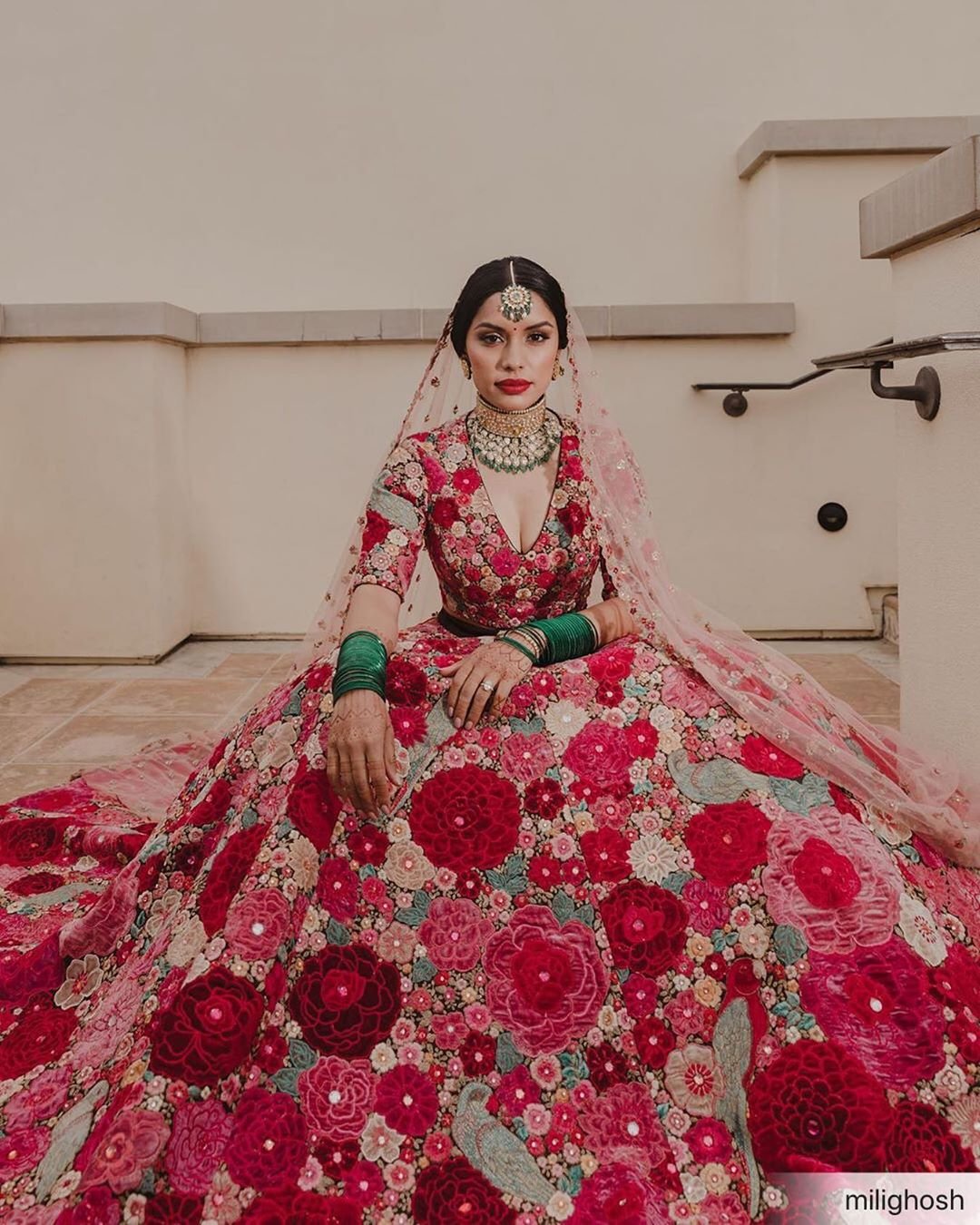 Floral lehenga outlet for wedding