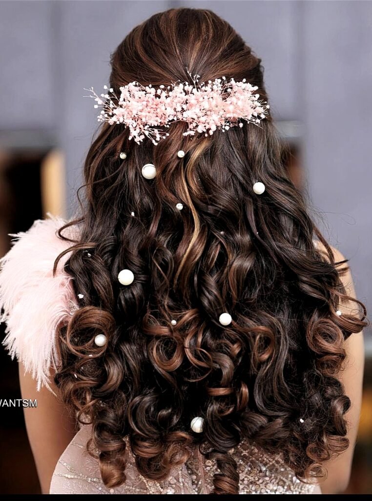 open hairstyle with gown