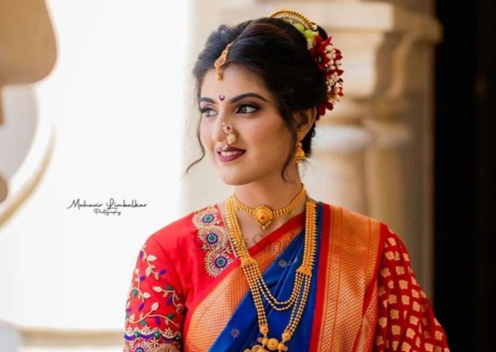 Kavita Koparkar - When Rutuja Nimbalkar came to me ..... she was sure she  didn't want the typical traditional Marathi hairstyle! She wanted a very  glamorous look for her wedding day Nine-yard